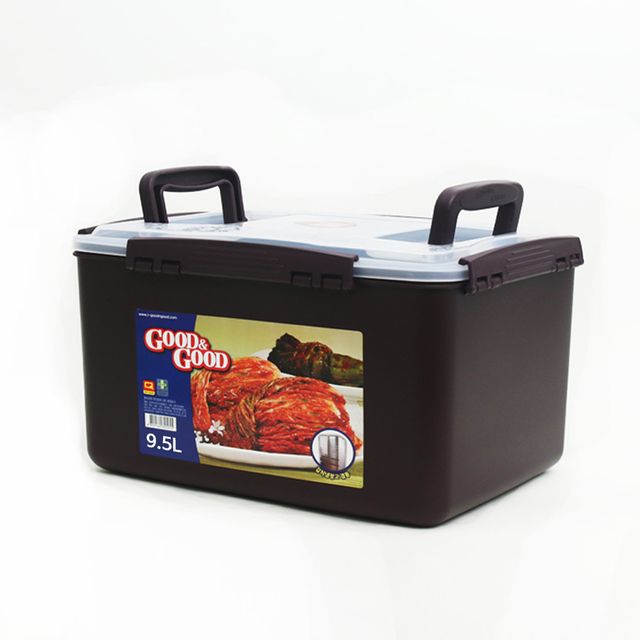 혜명몰 굿앤굿밀폐용기9.5L(쵸코_투핸디형) 도시락반찬통 사각반찬통 냉장고용기 밀페용기 냉장고밀폐용기