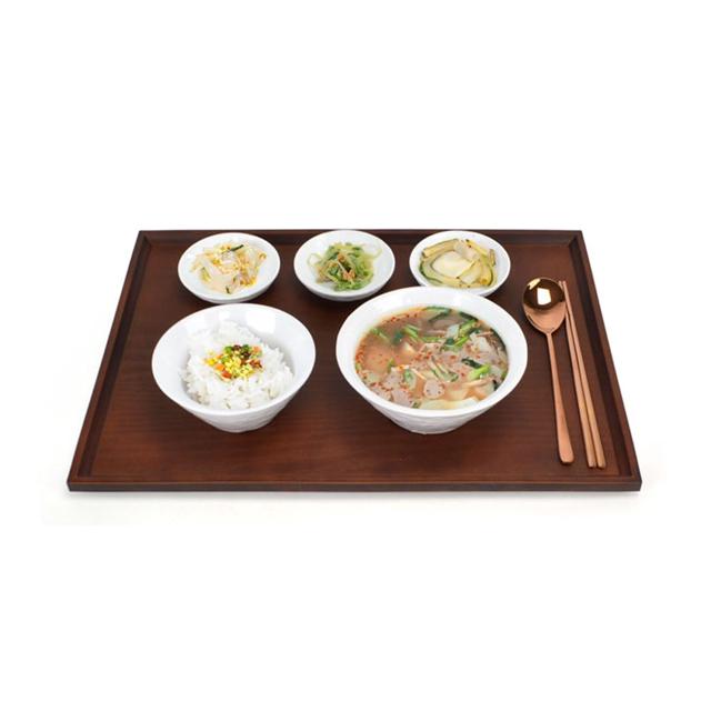 앤틱 무늬목 직사각 쟁반 논슬립 대, 티테이블 서빙