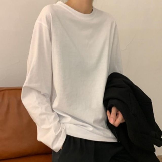오버핏 긴팔티셔츠 라운드티셔츠 티셔츠 여성티셔츠