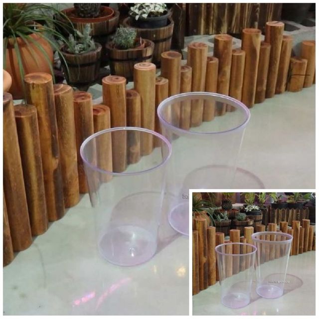 투명 아크릴 꽃통 원형 대 19x29cm 투명 휴지통 쓰레기통 투명아크릴케이스 꽃자재 화훼용품 심플화병