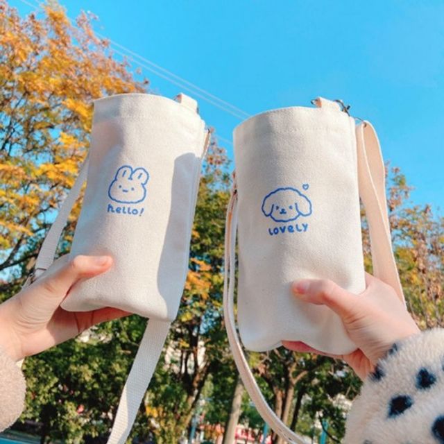 패브릭컵홀더 미니에코백 드링크백 텀블러가방 커피홀 - 휴대용 음료보관 솔루션