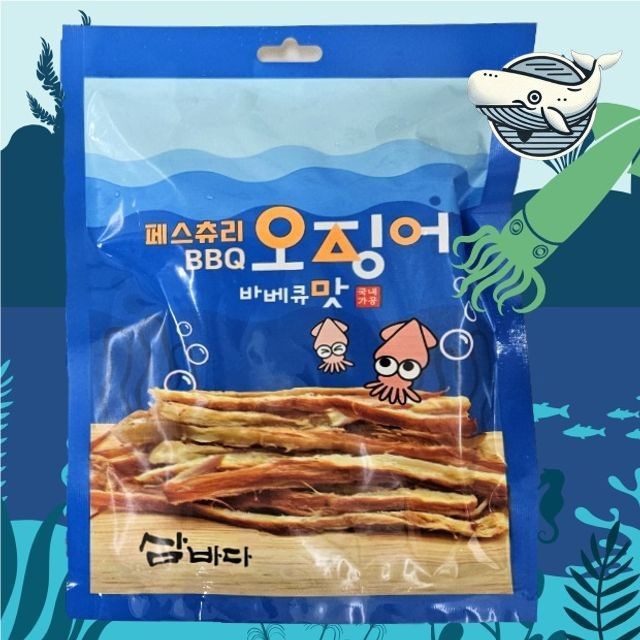 바삭한 바베큐 오징어 스낵 건어포 간식 안주용