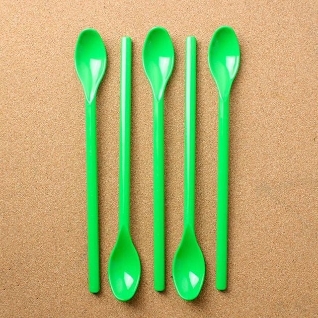 TBZ 주방필수품 컬러 롱스푼 5p-색상랜덤 일회용수저