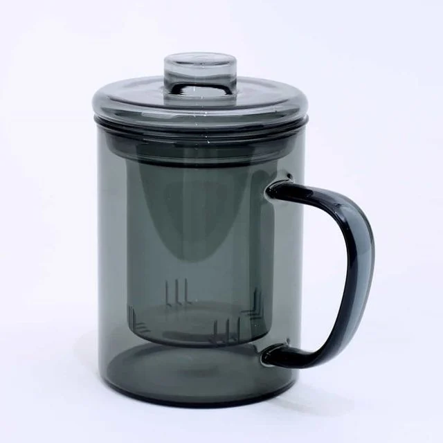 뚜껑 내열유리 컬러 머그잔 350ml 예쁜유리컵 커피유리컵