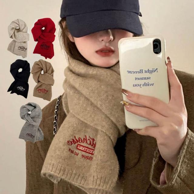 니트넥 스카프 머플러 겨울 원사이즈 모던스타일 목도리