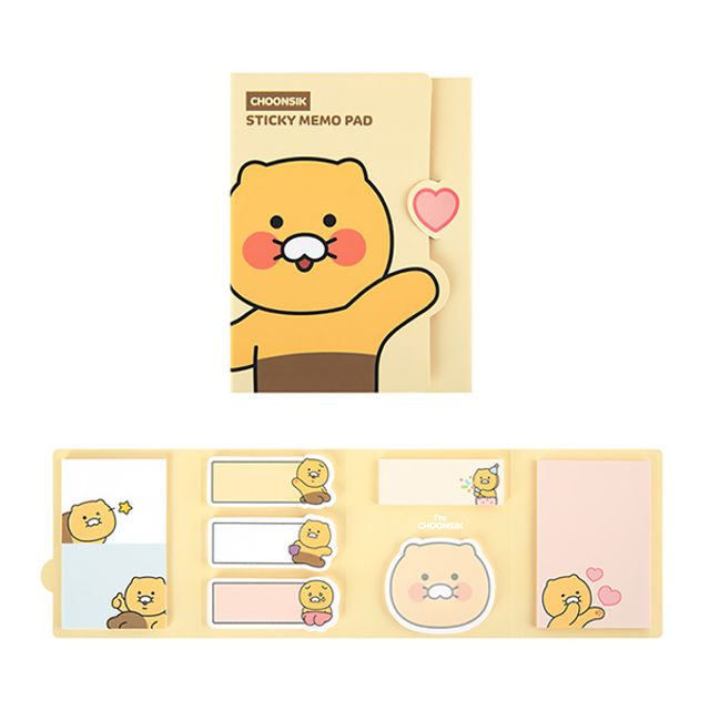 귀여운 카카오프렌즈 춘식이 4단 점착메모지