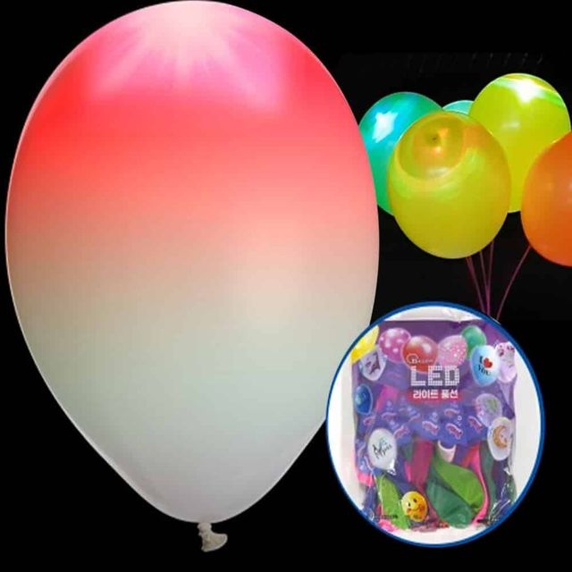 LED풍선 30cm 50개 색상혼합 아트풍선 풍선장식 풍선데코