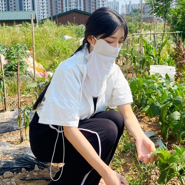 얼굴 햇빛가리개 햇볕차단 마스크 그레이
