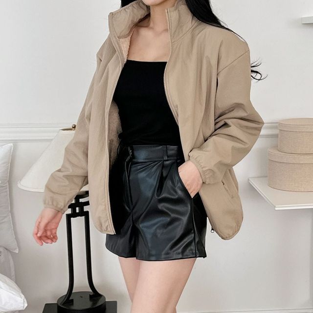 레짓 여자 하프넥 집업 퍼 자켓 겨울 반 . 점퍼 남녀공용아우터