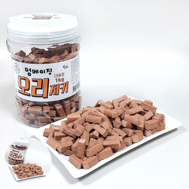 강아지훈련간식 노령견간식 강아지 통간식 멍메이징 1kg 오리