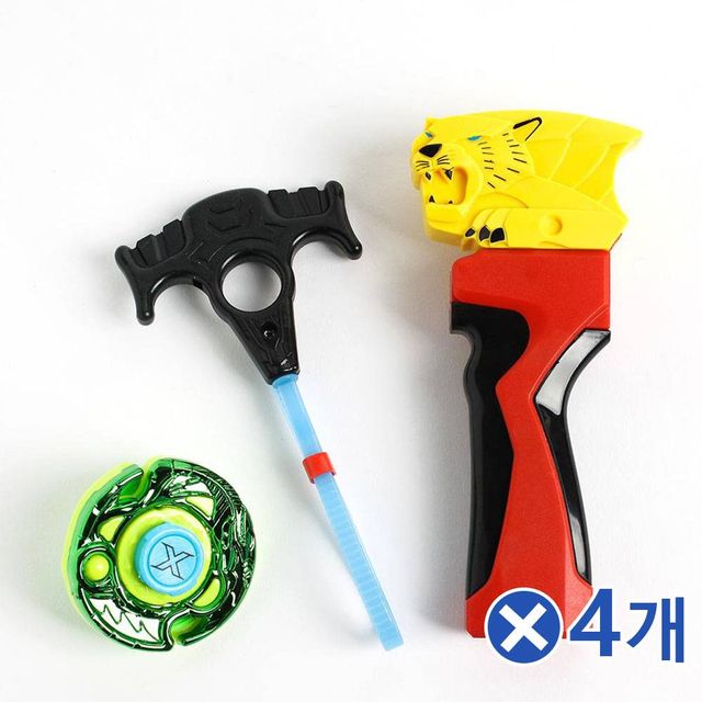 TBZ 튼튼한 타이거 배틀킹 팽이-색상랜덤x4개 장난감팽이