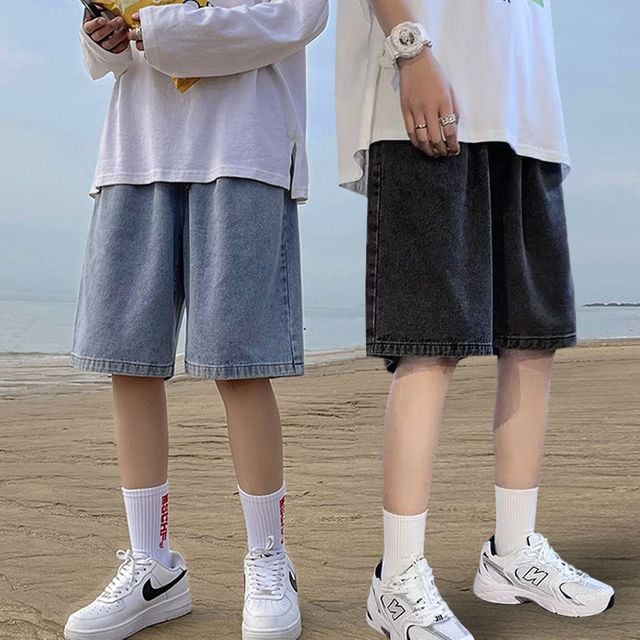 5부 버뮤다 데님 밴딩팬츠
