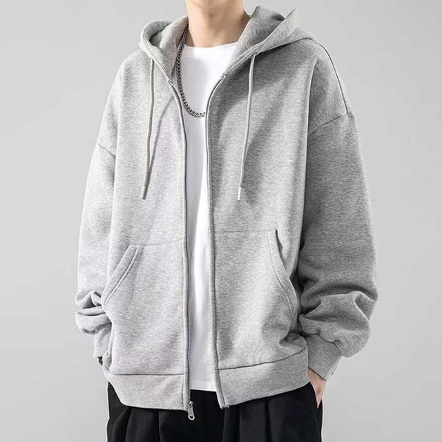 남성 베이직 얇은 후드 집업 - 간절기 데일리 편한 코디