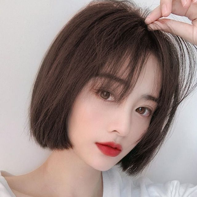 부분가발 옆머리 브라운 숱커버 정수리