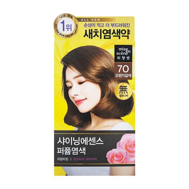 올뉴 샤이닝에센스 7O 오렌지갈색 새치염색약 미쟝센
