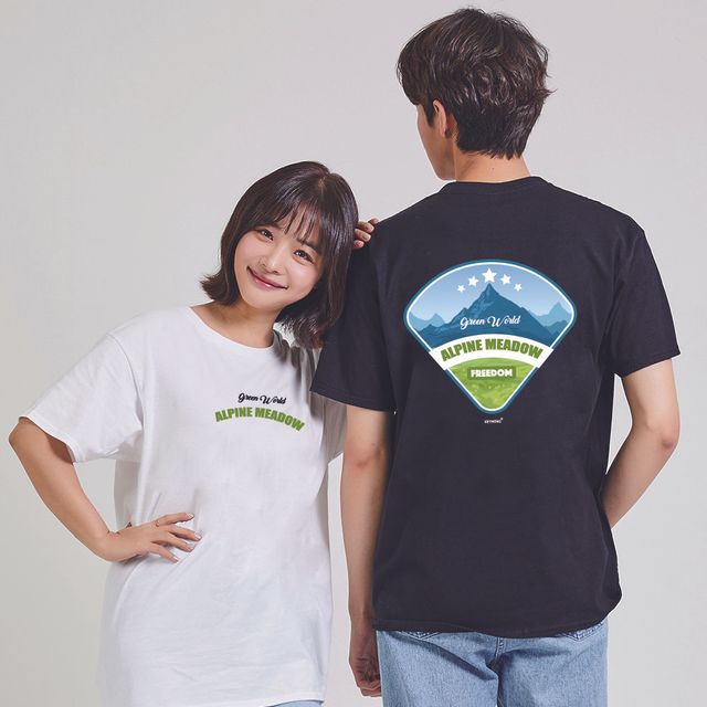 남성 반팔티셔츠 알프스산 러블리 프린트 키밍 여름 티