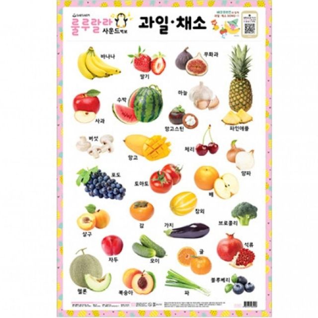 학습 사운드벽보 과일 채소_520mmx765mm