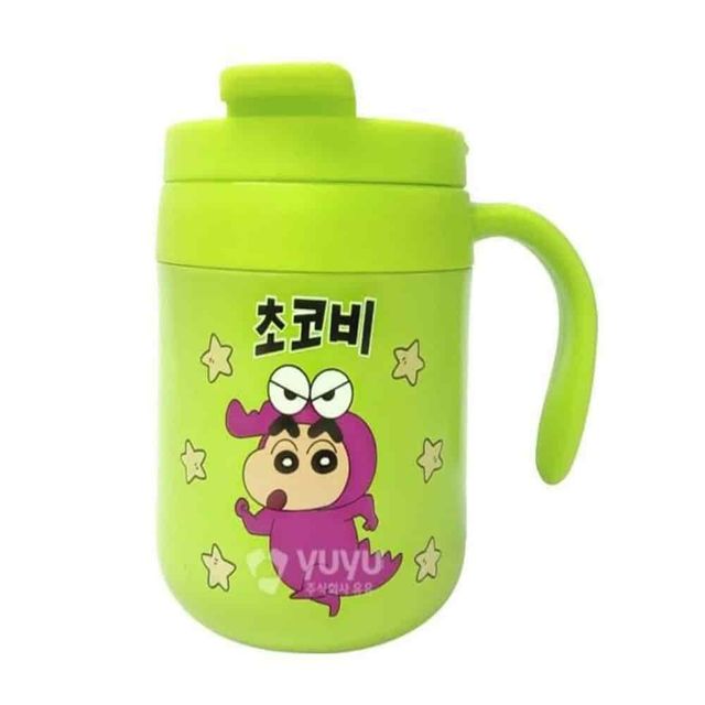 짱구 스텐머그 400ml 뚜껑컵 스탠컵 스탠머그컵 스텐머그컵