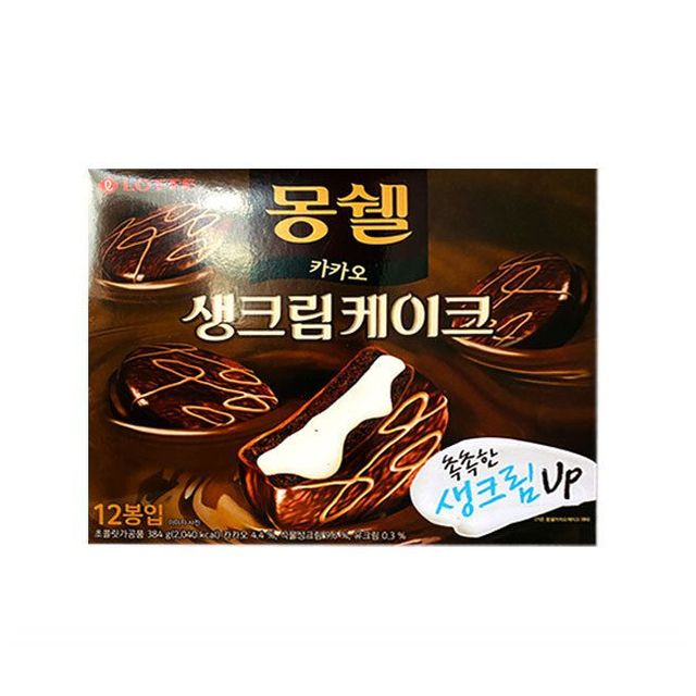 롯데 몽쉘 생크림 카카오 384g 1개 사무실 간식