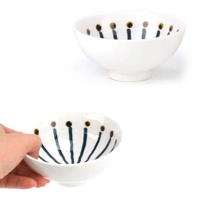 도자기 일식 밥공기 11x5.2cm 8호 - 전통 디자인 밥그릇