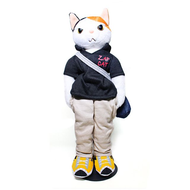 잽캐츠 인형 S 아키 27cm 삼색 고양이 인형 스탠드