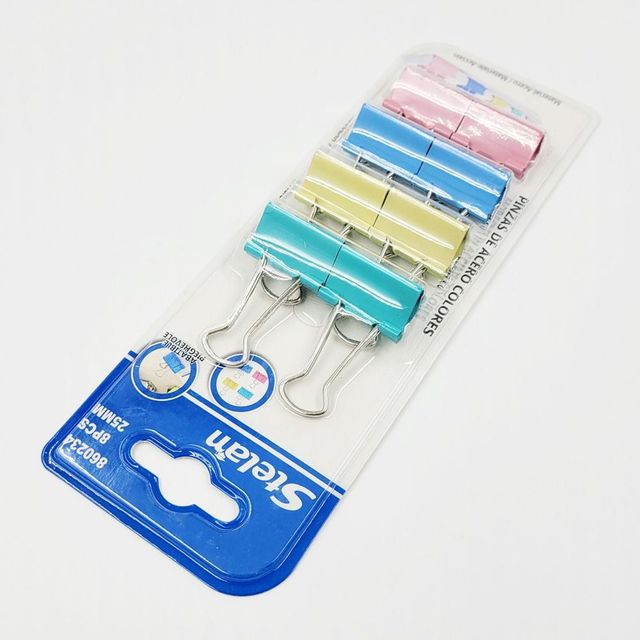 직장인서류클립 사무용 직장인 잘고정되는 세련된 페이퍼집게 파스텔 25mm 8pcs