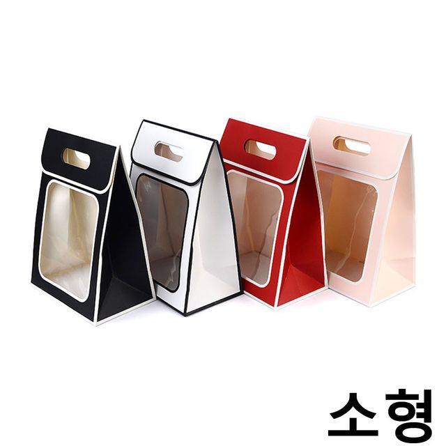 컬러 투명창 손잡이형 선물백 소형 X10개 선물상자