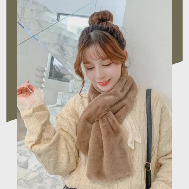 여자 데일리 따뜻한 극세사 머플러 넥워머 목도리