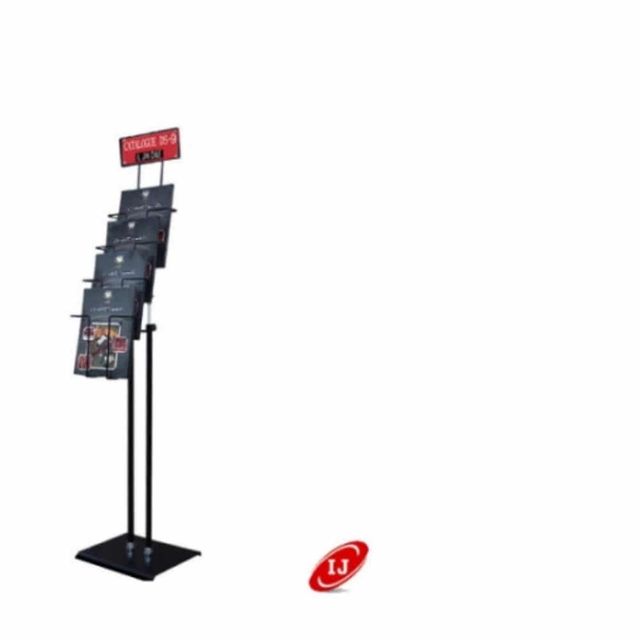 리플렛 거치대 BLACK A4 4단 홍보물거치대 카달로그진열대