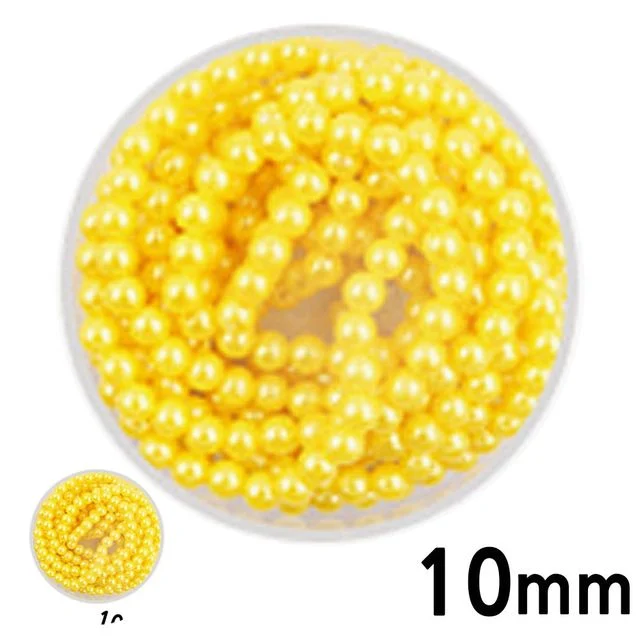 비즈공예진주 목걸이구슬 칼라 구슬 단색 진주 노랑 10mm