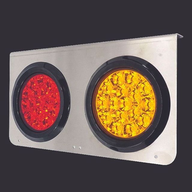 화물차 후미등 2구 사각 스텐판 LED 테일 램프 12v 자동차후미등