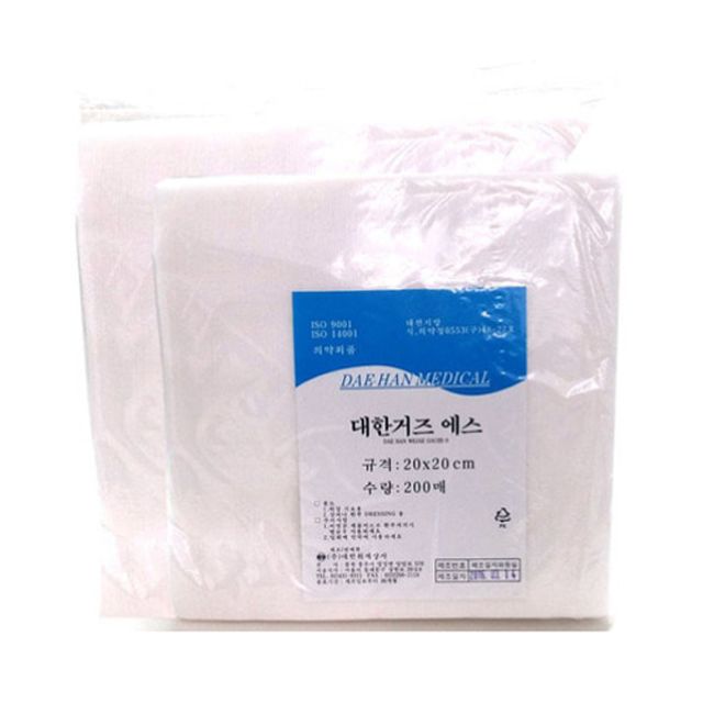 (대한)절단거즈 20x20cm 200매입 X 3개 드레싱용거즈