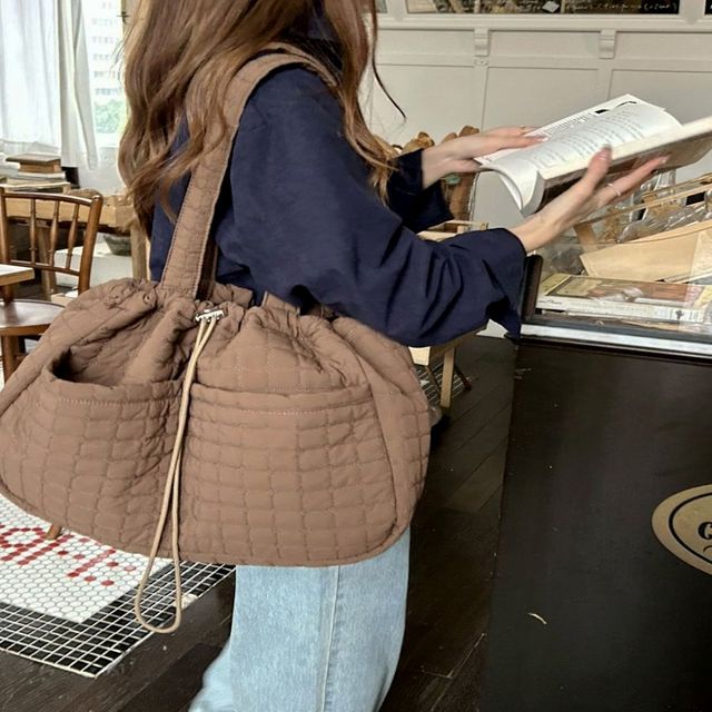 여성 숄더백 보부상 조임 패딩백 퀼팅 빅사이즈