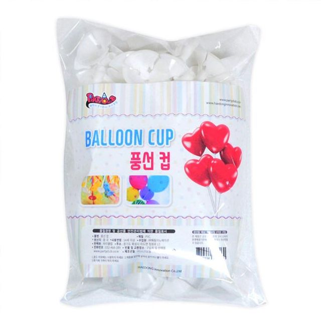 풍선컵 100입 풍선막대캡 풍선꽂이 (풍선스틱별도)