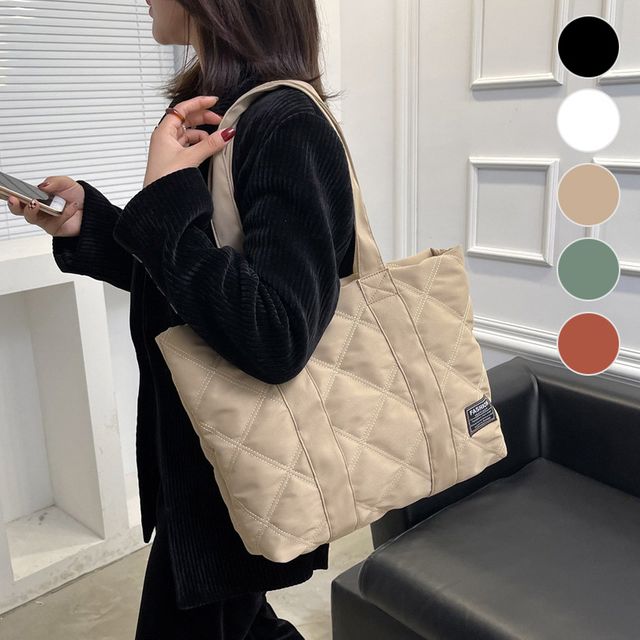 여성가방 마름모 고급 퀄팅 모던 심플한 쇼퍼 숄더백