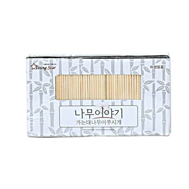 나무이야기 가는 대나무 이쑤기개 위생도구 대나무이쑤시개 일회용포크형 가정외식매장용