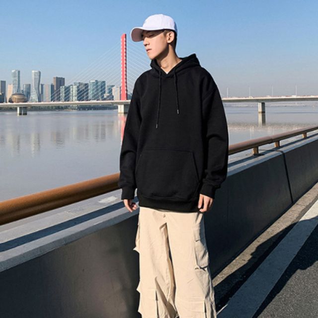 후드티셔츠 무지긴팔 기모안감 커플 IS-TS02
