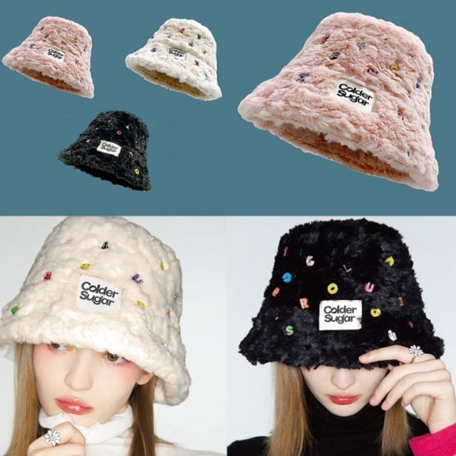 알파벳 퍼이니셜벙거지 겨울 포인트 여성 털모자 패치