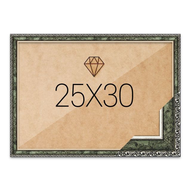 보석십자수액자 25x30 고급형 슬림 앤틱그린