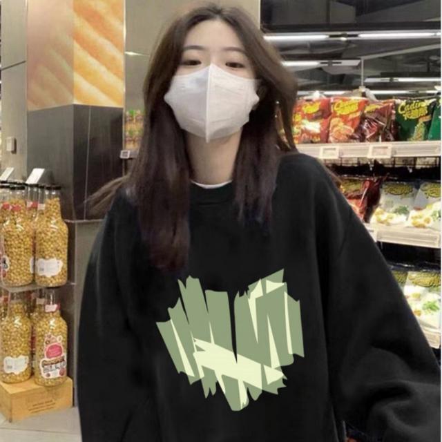 여성 루즈핏 그래피티 기모 안감 맨투맨 긴팔 티셔츠
