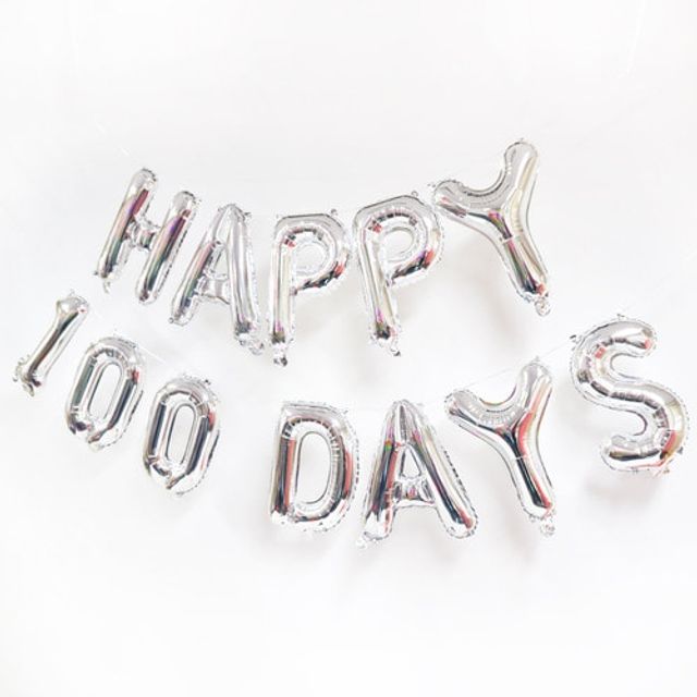 혜명몰 파티클럽 HAPPY100DAYS (실버) - 개 (1개입) 야외파티용품 이벤트파티용품 포토존소품 풍선파티용품
