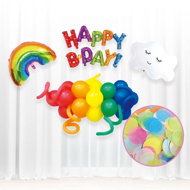 생일풍선 레인보우풍선 가랜드, 파티 장식 어린이 졸업식