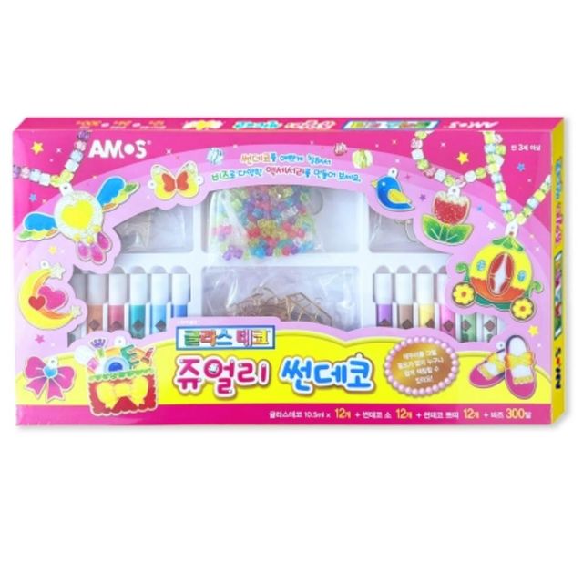 글라스데코 쥬얼리썬데코2 박스 12개 스티커물감 어린이집 유치원