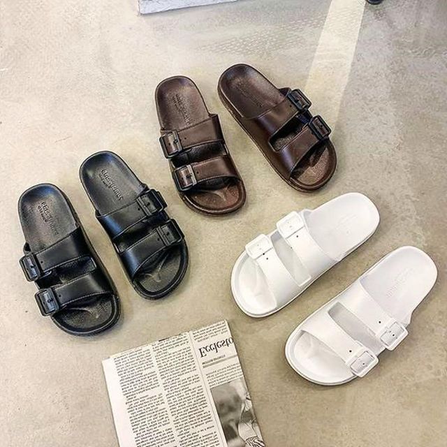 슬리퍼 데일리 버클 플랫 남녀공용 커플