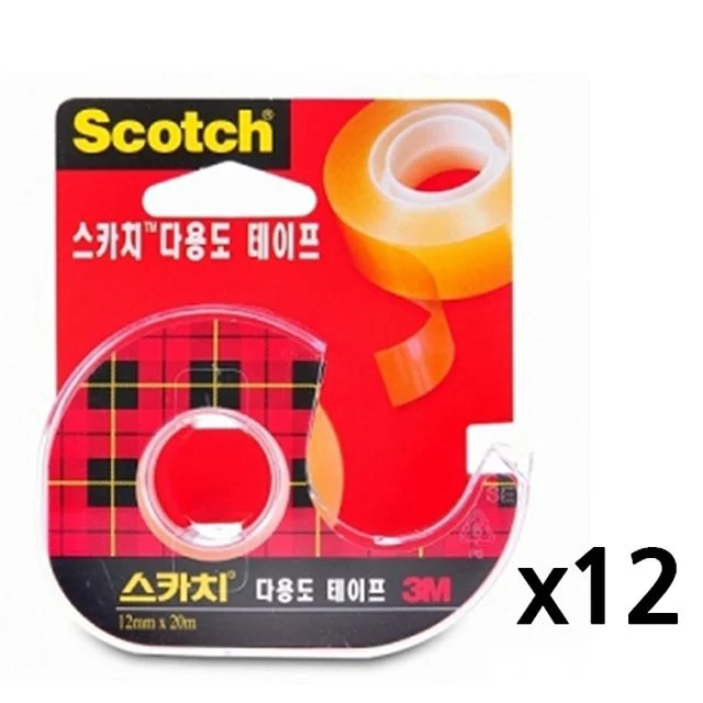 3M 스카치 테이프 다용도 투명 테이프 12개입 세트