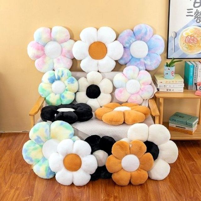 폭신쿠션 데이지 꽃방석 등받이 쿠션 예쁜쿠션 꽃모양
