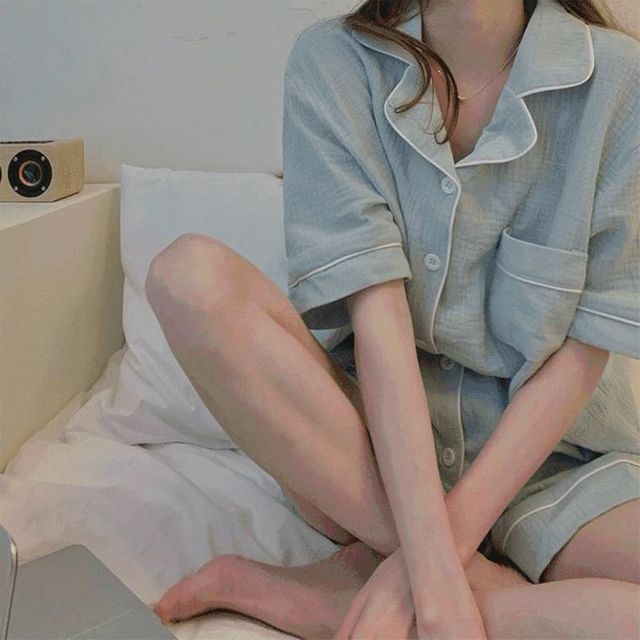 세트 파자마 썸머 모던 잠옷 여성 홈웨어 반팔 여름