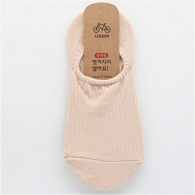 여자 기본 스타일 골지 페이크 데일리 삭스 살색