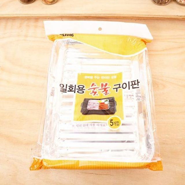 주방용품 5입 일회용 그릴팬 숯불구이판 고기불판