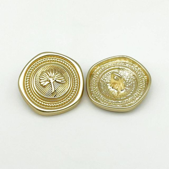 TBZ 고급 금단추 옷수선 엔틱 나뭇잎도안 양복 골드23mm